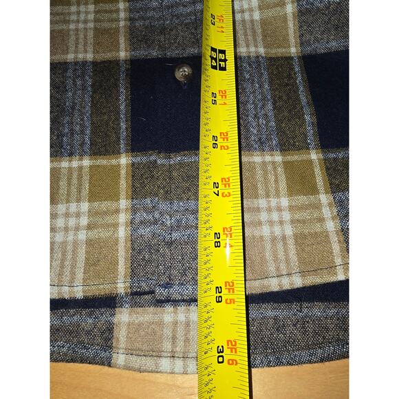 NWTags Mens Pendelton Lodge Plaid 100% Virgin Wool Button Up Shirt Blue Yellow - Picture 9 of 9